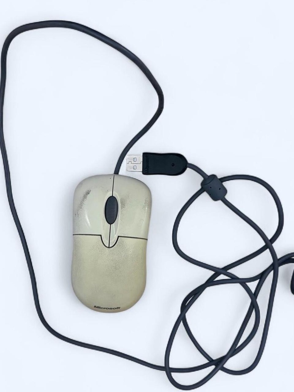 Microsoft Basic Optical Mouse Scroll Wheel PS/2 PC MAC USB Wired Mouse